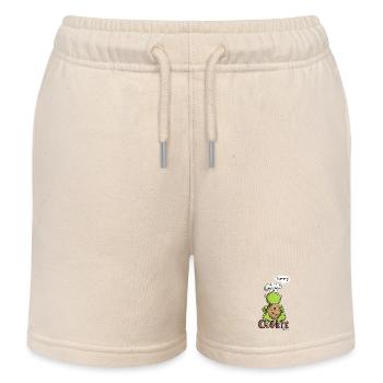 Grenouille mange un cookie - Short de jogging enfant bio Stanley/Stella - écru doux - Devant