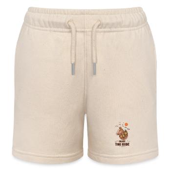 Pferd und Reiterin - Kinder Organic Joggingshorts Mini Bolter von Stanley/Stella - Natur - Vorne