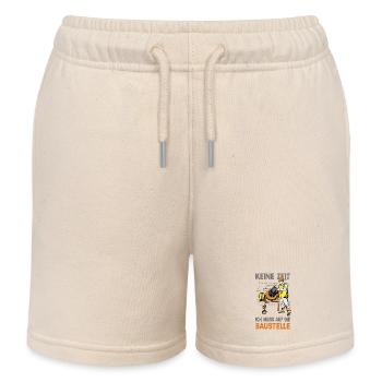 Keine Zeit ich muss auf die Baustelle - Kinder Organic Joggingshorts Mini Bolter von Stanley/Stella - Natur - Vorne