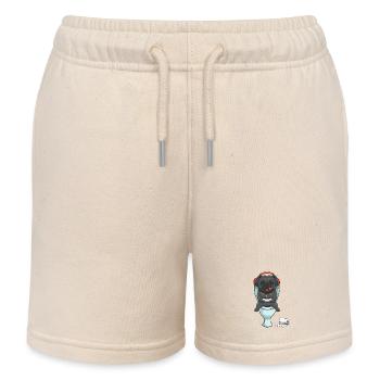 Hardcore Gamer Mops auf der Toilette zockt - Kinder Organic Joggingshorts Mini Bolter von Stanley/Stella - Natur - Vorne