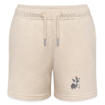 Lustige Fledermaus Cartoon Flughund - Kinder Organic Joggingshorts Mini Bolter von Stanley/Stella - Natur - Vorne