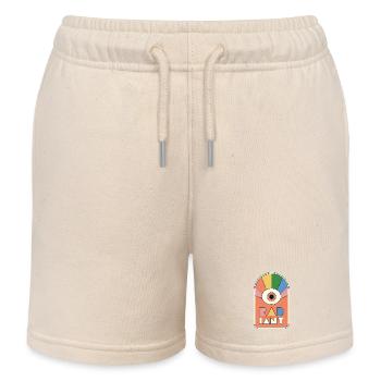 Radiant – Geometric Retro Sun Rays - Kids Organic Sweat Shorts by Stanley/Stella - soft Ecru - Front