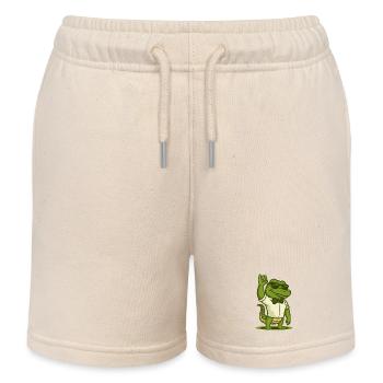 Salt Shaker Crocodile - Kids Organic Sweat Shorts by Stanley/Stella - soft Ecru - Front