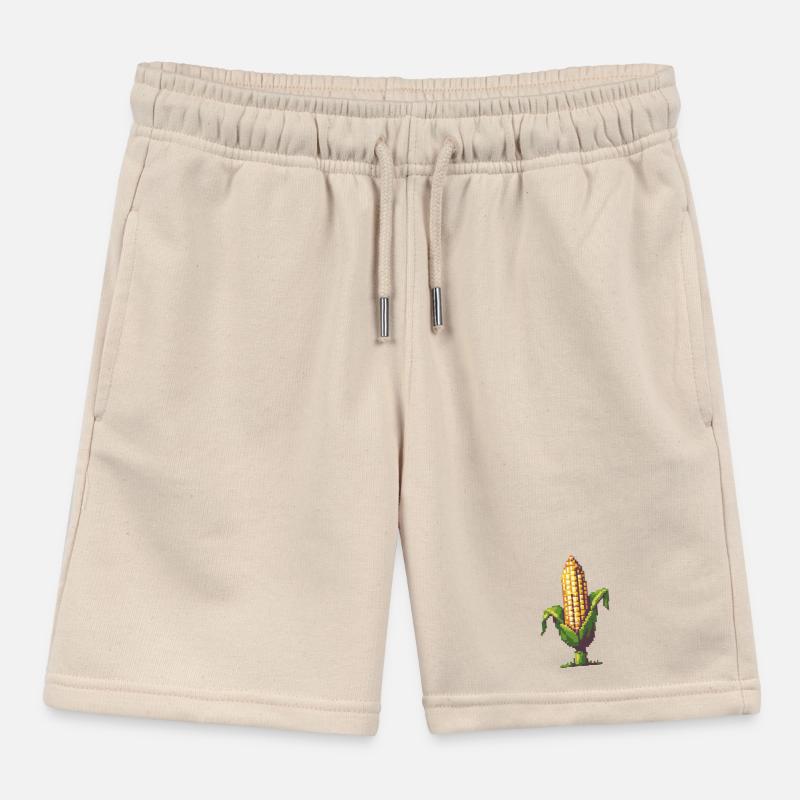Pixel Corn Pixel Art Kids Organic Sweat Shorts by Stanley/Stella