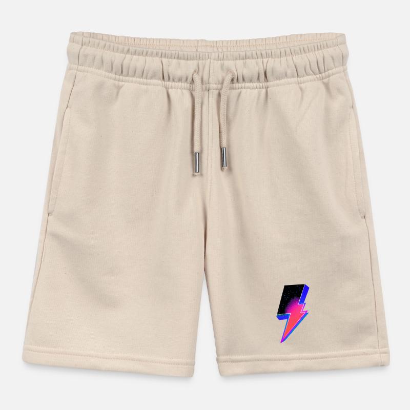 Neon Lightning Bolt Gradient Kids Organic Sweat Shorts by Stanley/Stella