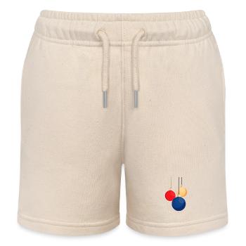 Hanging Christmas Baubles - Kids Organic Sweat Shorts by Stanley/Stella - soft Ecru - Front