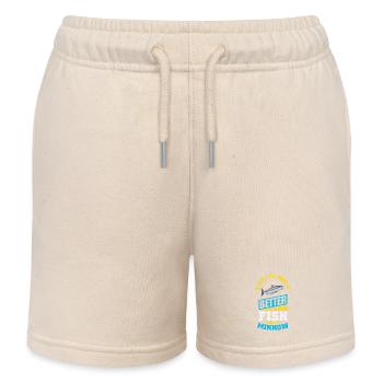 Fishing Angler Fish Fisherman Sayings Petri Heil - Kids Organic Sweat Shorts by Stanley/Stella - soft Ecru - Front