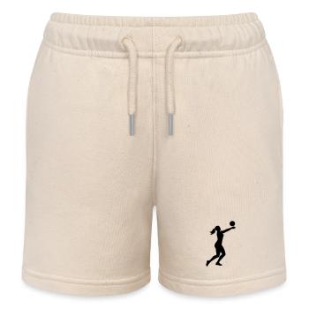 Volleyball Silhouette - Kinder Organic Joggingshorts Mini Bolter von Stanley/Stella - Natur - Vorne