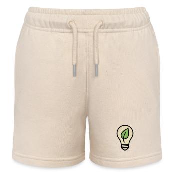 Light Bulb Leaf Eco Idea - Kids Organic Sweat Shorts by Stanley/Stella - soft Ecru - Front