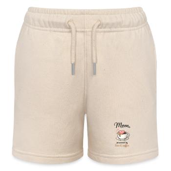 Mama, angetrieben von Liebe und Kaffee - Kinder Organic Joggingshorts Mini Bolter von Stanley/Stella - Natur - Vorne