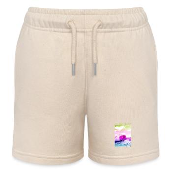 Bunter Wohnwagen Roadtrip Freiheit Camping - Kinder Organic Joggingshorts Mini Bolter von Stanley/Stella - Natur - Vorne