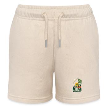 Keep Growing – Retro Pflanzen Motivation - Kinder Organic Joggingshorts Mini Bolter von Stanley/Stella - Natur - Vorne