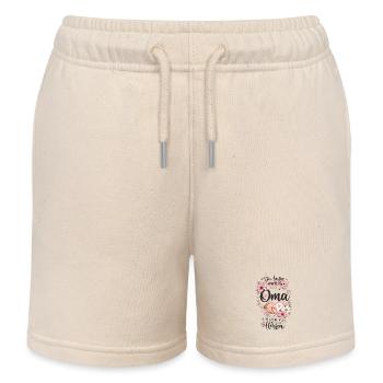 Oma Moments: Liebevolle Hand und Blüten - Kinder Organic Joggingshorts Mini Bolter von Stanley/Stella - Natur - Vorne
