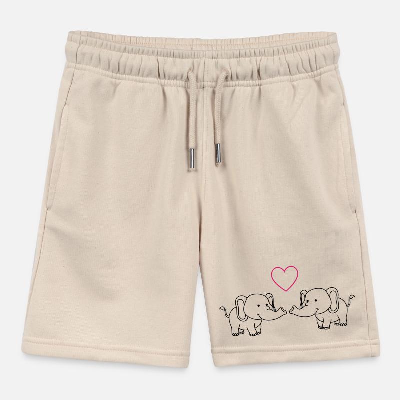 Éléphants amoureux Short de jogging enfant bio Stanley/Stella