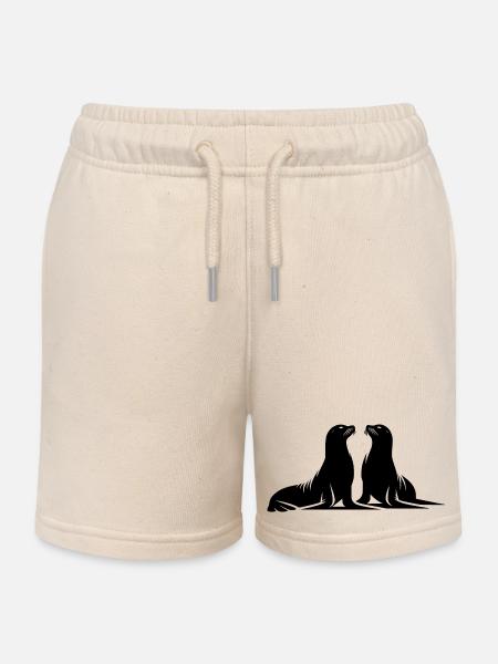 Niedliche Seehunde am Meeresstrand - Kinder Organic Joggingshorts Mini Bolter von Stanley/Stella - Natur