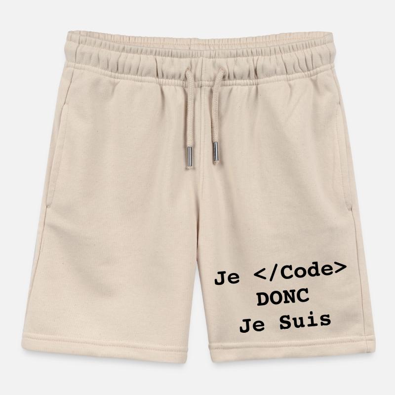 Je code donc je suis informatique et programmeur Short de jogging enfant bio Stanley/Stella