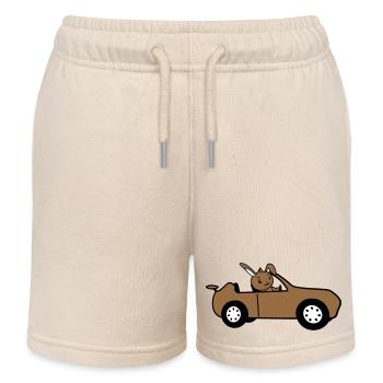Hase Auto schnell fahren Autofahrer Führerschein - Kinder Organic Joggingshorts Mini Bolter von Stanley/Stella - Natur - Vorne