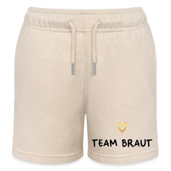Team Bride Heart Gold Bachelorette Party - Kids Organic Sweat Shorts by Stanley/Stella - soft Ecru - Front
