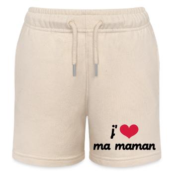 J'aime ma Maman - Short de jogging enfant bio Stanley/Stella - écru doux - Devant