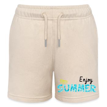 Genieße den Sommer - Limette cool Sommer Geschenk - Kinder Organic Joggingshorts Mini Bolter von Stanley/Stella - Natur - Vorne