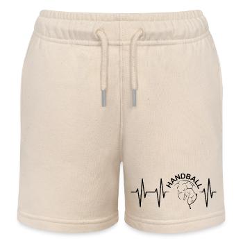 Puls Team Freunde handball herzschlag puls ekg - Kinder Organic Joggingshorts Mini Bolter von Stanley/Stella - Natur - Vorne