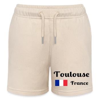 Toulouse France- Stylish prints - Kids Organic Sweat Shorts by Stanley/Stella - soft Ecru - Front