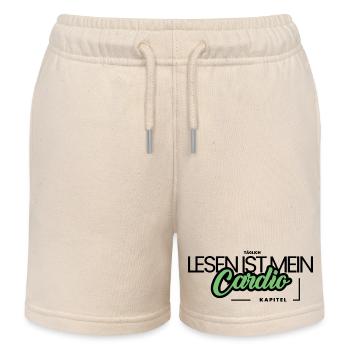 Typografie – Lesen ist mein Cardio - Kinder Organic Joggingshorts Mini Bolter von Stanley/Stella - Natur - Vorne