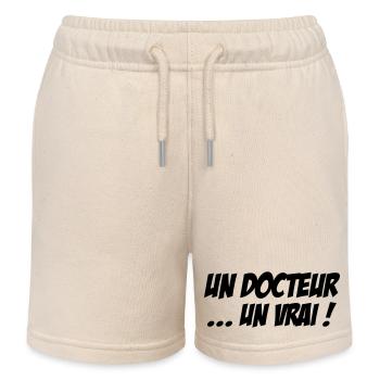 Un docteur un vrai humour profession médicale - Short de jogging enfant bio Stanley/Stella - écru doux - Devant
