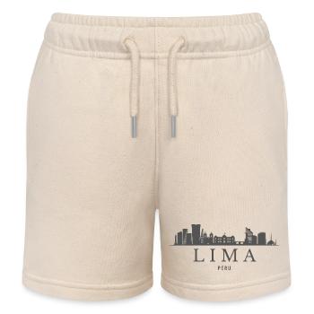 Lima, Peru, Limas Skyline - Kinder Organic Joggingshorts Mini Bolter von Stanley/Stella - Natur - Vorne