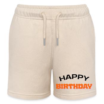 Bon anniversaire - Short de jogging enfant bio Stanley/Stella - écru doux - Devant