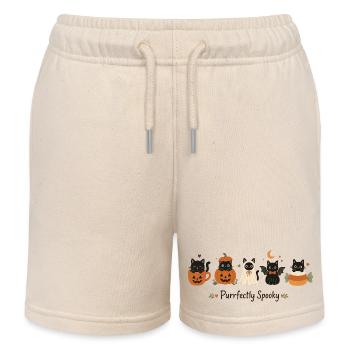 Cats Halloween - Kids Organic Sweat Shorts by Stanley/Stella - soft Ecru - Front