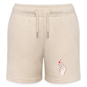 Cœurs de doigts 2 - Short de jogging enfant bio Stanley/Stella - écru doux - Devant