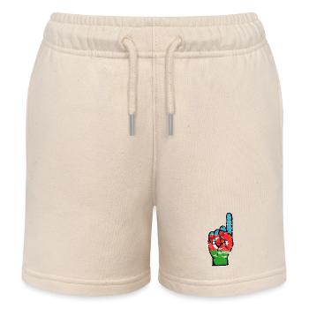 Azerbaijan flag number 1 used - Kids Organic Sweat Shorts by Stanley/Stella - soft Ecru - Front