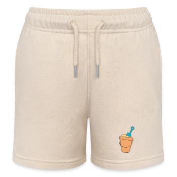 Strandkübchen mit Schaufel - Kinder Organic Joggingshorts Mini Bolter von Stanley/Stella - Natur - Vorne