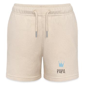 Papa Krone - Bester Papa - Kinder Organic Joggingshorts Mini Bolter von Stanley/Stella - Natur - Vorne