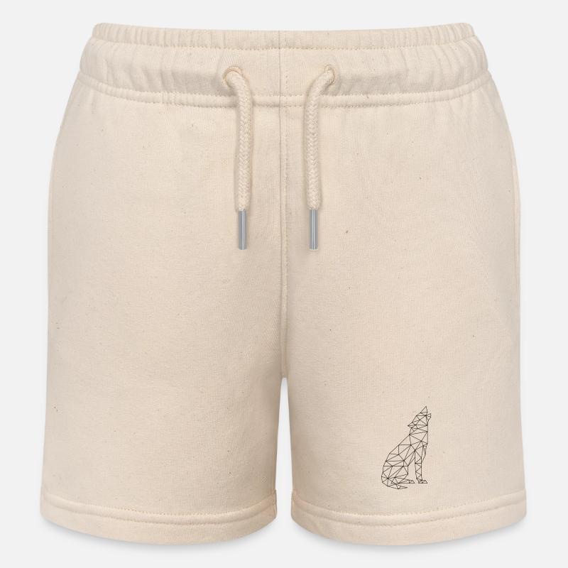 Wolf Call Wolf Contour Silhouette - Short de jogging enfant bio Stanley/Stella - écru doux