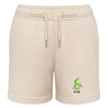 Müder Morgenmuffel Frosch I Verschlafen I Kaffee - Kinder Organic Joggingshorts Mini Bolter von Stanley/Stella - Natur - Vorne
