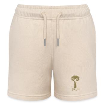 Skurriles minimalistisches Strauß und Emu Design - Kinder Organic Joggingshorts Mini Bolter von Stanley/Stella - Natur - Vorne