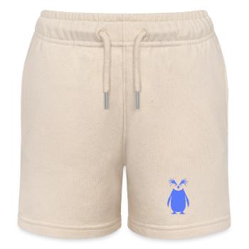 Art minimaliste de la silhouette du pingouin empereur - Short de jogging enfant bio Stanley/Stella - écru doux - Devant