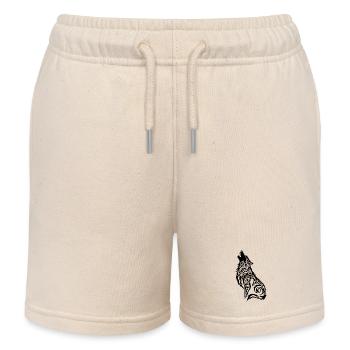 Wolf Tribal Tattoo - Kinder Organic Joggingshorts Mini Bolter von Stanley/Stella - Natur - Vorne