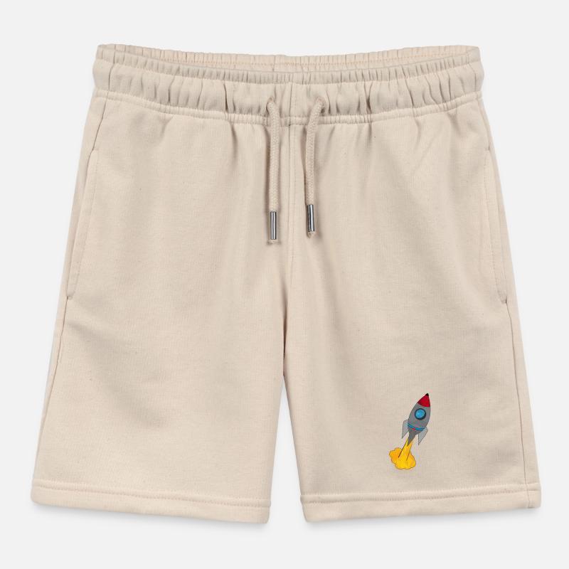 Colorful rocket at launch Kids Organic Sweat Shorts by Stanley/Stella