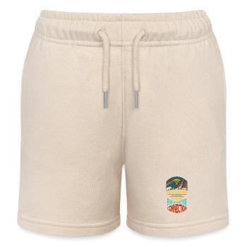 Safari Afrika serengeti wildlife savanne Tiere - Kinder Organic Joggingshorts Mini Bolter von Stanley/Stella - Natur - Vorne