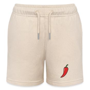 Chili Schote Scharf Comic - Kinder Organic Joggingshorts Mini Bolter von Stanley/Stella - Natur - Vorne