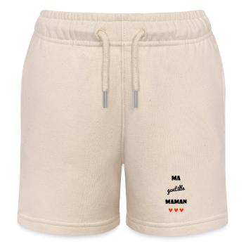 MOM. MOTHER'S DAY. HEART. FEAST. HAPPY BIRTHDAY - Kids Organic Sweat Shorts by Stanley/Stella - soft Ecru - Front
