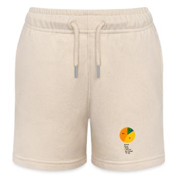 Hiking Life Pie Chart Mountain Trail Walker - Kids Organic Sweat Shorts by Stanley/Stella - soft Ecru - Front