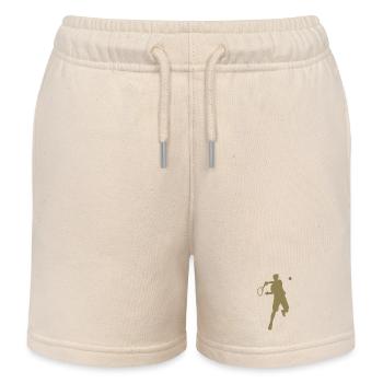 Joueur de tennis Silhouette de revers minimaliste - Short de jogging enfant bio Stanley/Stella - écru doux - Devant