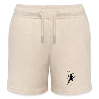 Kids climbing wall – child Climber - Kids Organic Sweat Shorts by Stanley/Stella - soft Ecru - Front