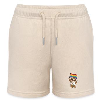 CSD LGBTQ schwul lesbisch queer Regenbogenfahne - Kinder Organic Joggingshorts Mini Bolter von Stanley/Stella - Natur - Vorne