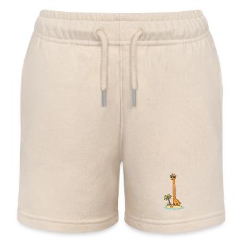 Giraffe mit Sonnenbrille auf Insel - Kinder Organic Joggingshorts Mini Bolter von Stanley/Stella - Natur - Vorne