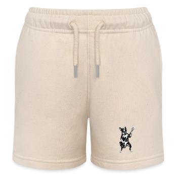 Boston Terrier Guitar Rock Music Dog Lover - Kids Organic Sweat Shorts by Stanley/Stella - soft Ecru - Front